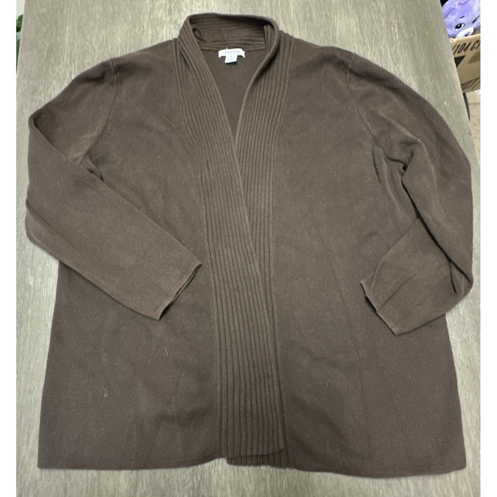 Vintage Hampshire Studio Open-Front Cardigan Sweater - Camel Size XL V1